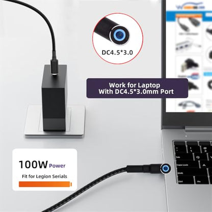 USB-C 100W 20V Input to DC 4.5 * 3.0mm PD Power 65W Output Charge Cable Support QC PD Type-C Compatible with HP-Laptop (1.8m) - style: 4.5x3.0mm HP