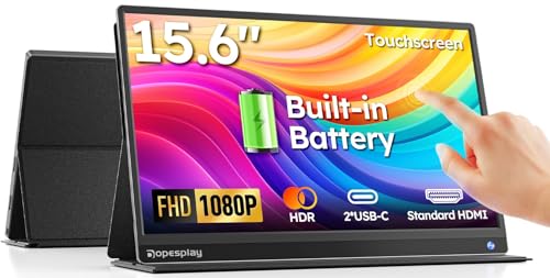 Dopesplay Portable Monitor for Laptop with Touchscreen, 15.6" FHD 1080P Second Laptop Monitor Extender with 5000mAh Battery for Laptops, MacBook, Phones, PS4/5, Xbox, Switch (NO Touch on iPhone)
