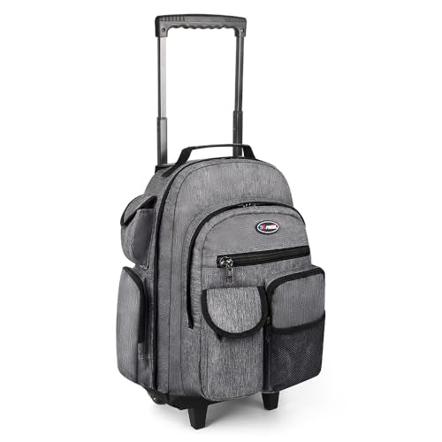 20" 2-in-1,Wheeled Travel Luggage Bag w/Telescopic Handle | Rolling Travel Luggage w/2 Wheels,Trolley Suitcase,Spacious Storage Design,2560-20''-Grey - color: JH-2560-Grey-20