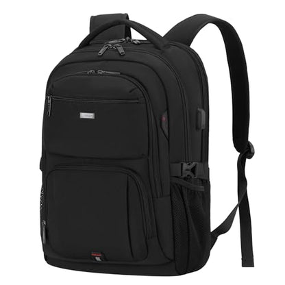 17 Inch Laptop Backpack for Travel Water Resistant College Backpack for Men Women Laptop Bag with USB Charging Port,Black - color: Black-e