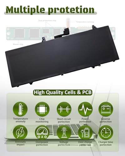 60Wh L22M4PF0 L22C4PF1 Battery for Lenovo Yoga Slim 6-14APU8 6-14IAP8 6-14IRH8 6-14IRP8 & 7-14IMH9 7-14IRP8 Series – 5B11J63614 5B11N45328 L22C4PF0 L22M4PF1 - size: 11.12*3.73*0.19 IN L22M4PF0