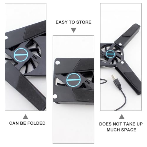 Happyyami 2Pcs USB Laptop Cooling Pad with Dual Fans Folding Ventilated Support for Laptops Slip Design Low Noise for Commuters and Travelers