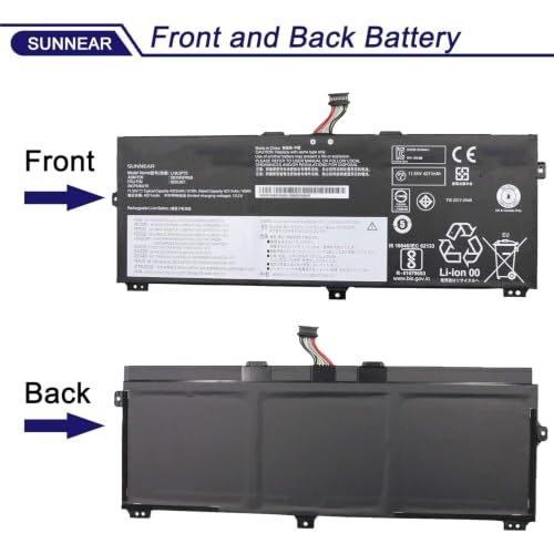 51Wh L18L3P72 Laptop Battery for Lenovo ThinkPad X13 Yoga 1st Gen X390 | 11.55V 4372mAh Battery Replacement for ThinkPad X13 Yoga ThinkPad X390 Yoga; 02DL021 SB10K97659 5B10W13927 L18M3P72 - size: 11.61*5.91*1.10 inches L18L3P72