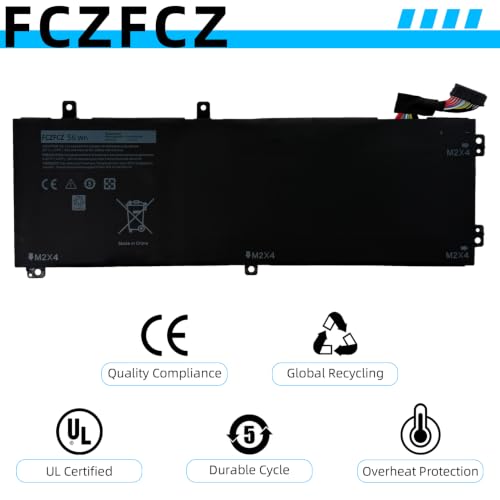 H5H20 Battery Replacement for Dell XPS 15 7590 9550 9560 9570 Precision 5510 5520 5530 5540 Inspiron 15 7500 7501 7590 7591 Vostro 7500 7590 Series 6GPTY 62MJV M7R96 5D91C 56Wh 11.4V 3-Cells - size: 10.59*4.37*1.22 inch H5H20