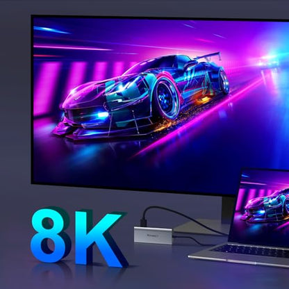 10-in-1 USB C Hub with 4K HDMI Adapter, SD/TF Card Reader, 100W PD Charging, 2 USB 3.0 Ports, and 2 usb2.0 Ports for MacBook Pro/Air, Dell XPS, Lenovo ThinkPad, etc. (3X 8K Docking Station) - style: 3x 8K Docking Station