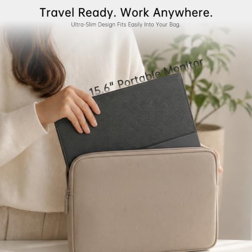 15.6” Portable Monitor Touchscreen, FHD 1080P IPS USB-C External Monitor, Ultra Responsive 10-Point Touch Laptop Second Screen, Lightweight Travel Monitor for Windows PC - size: 15.6"Touch