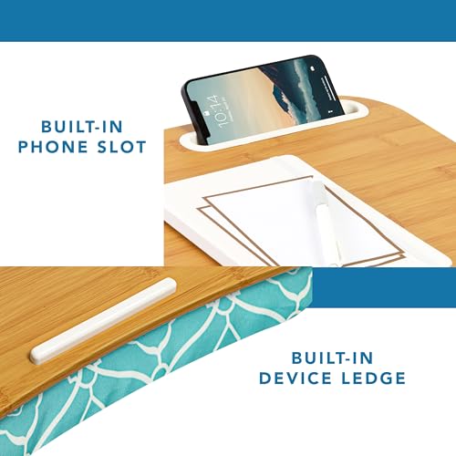 LAPGEAR Designer Lap Desk – Aqua Trellis, Fits 15.6” Laptops - color: Aqua Trellis, size: Single Lap Desk