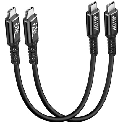 Short USB C TOC Cable(1FT, 2packs) 240W 40Gbps USB C Data Cable | 8K USB C video cable,5A fast charging Cord Compatible with Thunderbolt 4/3 Cable iPhone17 16/15,MacBook, XPS, Surface - size: 1ft,1ft, style: 240W/40Gbps/8K