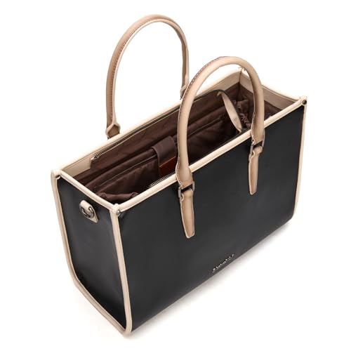 Montana West Laptop Tote Bag for Women 15.6 Inch Computer Bags Business Office Work Briefcase With Adjustable Shoulder Strap - color: Black