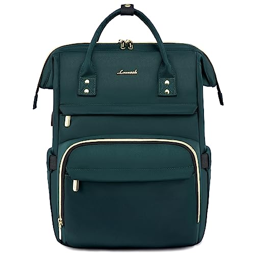 LOVEVOOK College Laptop Backpack, 15.6 Inch Travel Backpack for College, Waterproof Work Backpack Woman for Teacher Nurse Anti-theft Travel Back Pack, Gifts for Women,Dark Green - color: Dark Green, size: 15.6 inch