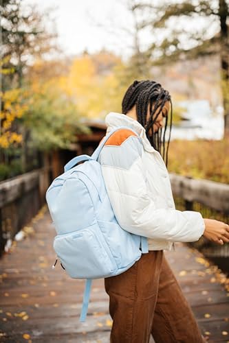 BREVITE The Backpack- Casual daypack backpacks for every function. Compact but spacious 18L aesthetic traveling backpack with laptop compartment. (Tan) - color: Tan