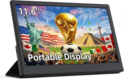 11.6 Inch Portable Monitor, Small Ultra-Slim FHD Display, Plug & Play USB-C/HDMI External Second Screen for Laptop, Smartphone, Raspberry Pi, PS5, Xbox, PC(11.6”)