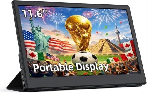 11.6 Inch Portable Monitor, Small Ultra-Slim FHD Display, Plug & Play USB-C/HDMI External Second Screen for Laptop, Smartphone, Raspberry Pi, PS5, Xbox, PC(11.6”)