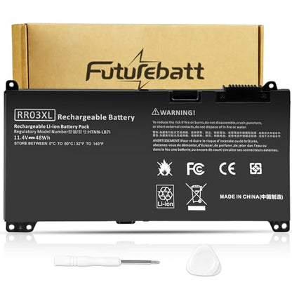 Futurebatt RR03XL Laptop Battery Replacement for Hp ProBook 430 440 450 455 470 G4, 440 450 470 G5, MT20 Series HSTNN-Q01C HSTNN-Q02C HSTNN-Q04C HSTNN-Q06C 851477-421 RR03048XL - size: RR03XL 8.94 4.96 0.71in