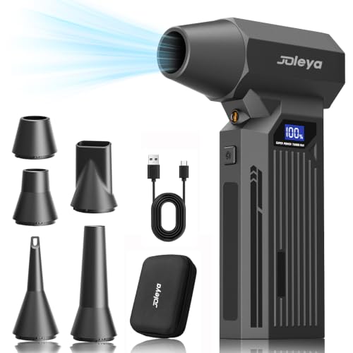 Portable 150W super strong blowing force Turbo fan Air duster-150g wind pressure led displays 4 Gears wind speed,brushless motor, with LED lighting, for Car Cordless Air Duster Rechargeable.Black