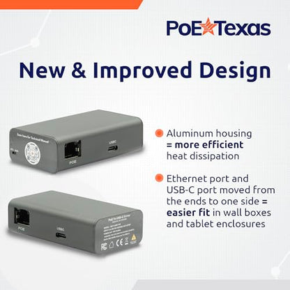 Gigabit PoE++ to USB-C Converter with 65W Power Delivery - size: 60w Gigabit Power + Data