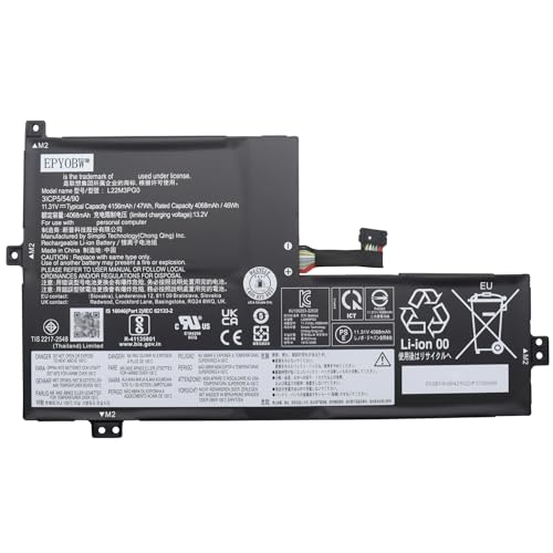 L22M3PG0 Laptop Battery 47Wh L22B3PG0 L22C3PG0 L22D3PG0 | Compatible with Lenovo IP Flex 3 Chrome 12IAN8/300e Yoga Chromebook Gen4/100e Chromebook Gen4 Intel Series