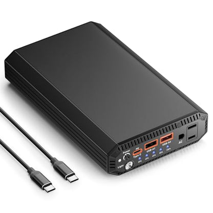 Laptop Power Bank with 120W AC Outlet, 98Wh/27000mAh Portable Charger 65W PD USB C Fast Charging Laptop Battery Bank for iPhone Series, MacBook, Dell, Samsung and More