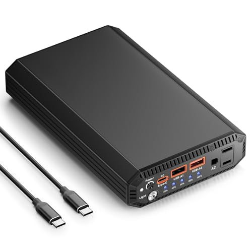 Laptop Power Bank with 120W AC Outlet, 98Wh/27000mAh Portable Charger 65W PD USB C Fast Charging Laptop Battery Bank for iPhone Series, MacBook, Dell, Samsung and More