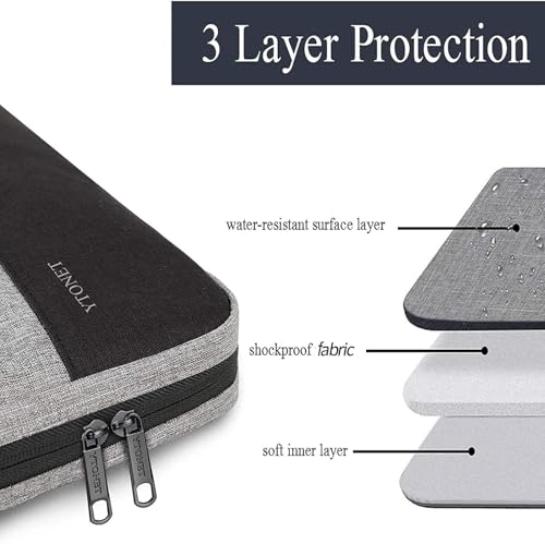 Ytonet 14 Inch Laptop Case, Water Resistant Laptop Sleeve Cover | Compatible with 14 inch MacBook Air, MacBook Pro, HP, Lenovo, Dell, Asus, Acer, and Chromebook Notebooks, Grey - color: Grey, size: 14 in