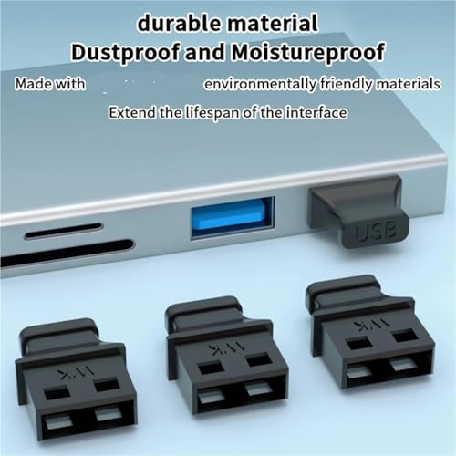 USB Cover Cap 30Pcs USB-A Port Cover with Handle - Anti-Dust Plug for Laptop and Computer Socket Protection Caps