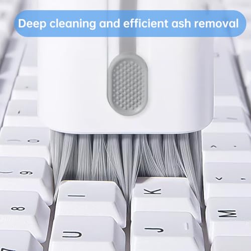 7 in 1 Laptop Cleaning Kit Keyboard Cleaner,Computer Screen Cleaning Brush Tool,Computer Cleaning Tools Kit Corner Gap Duster Keycap Puller(Grey)