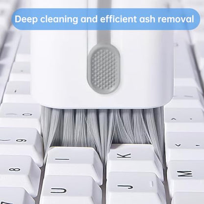 7 in 1 Laptop Cleaning Kit Keyboard Cleaner,Computer Screen Cleaning Brush Tool,Computer Cleaning Tools Kit Corner Gap Duster Keycap Puller(Grey)