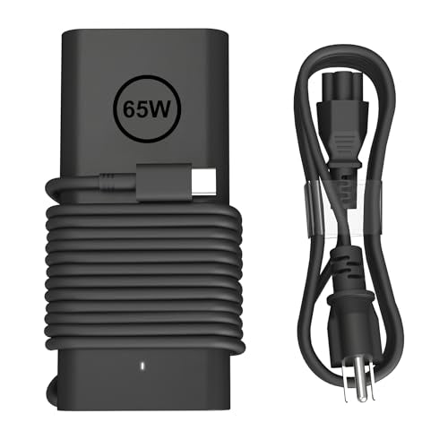 65W USB C AC Adapter Laptop Charger Compatible with Dell Latitude 3450 5520 7420 5420 5550 5450 5440 5430 5540 5530 7440 Inspiron 14 16 XPS 13 Chromebook 3100 Computer Power Cord - color: Black 65w