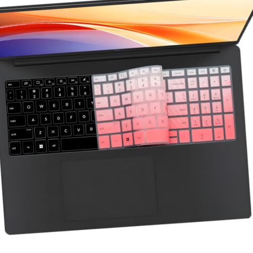 Keyboard Cover for HP OmniBook 3 16-bw 16-by 16-bu 17-dm/dn Series & OmniBook 5 16-by0000nr 16-bw0582nr 16-cf0582nr 17-dm0761nr 17-dn0765nr (NOT FIT OmniBook 5 16-af/ag 16-ba/bc 16-fb)-OPink+Clear - color: OPink+Clear