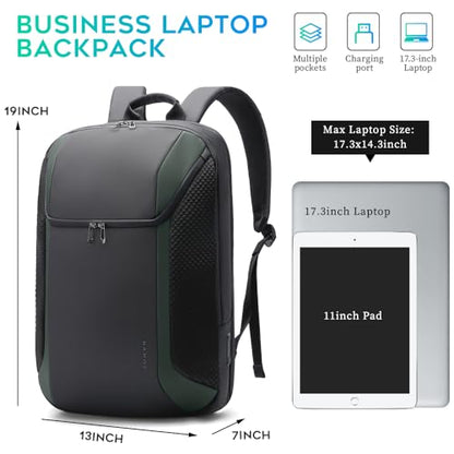 BANGE Smart Business Laptop Backpack Waterproof can fit 15.6-17.3 Inch Laptop with 3.0 USB charging port for men and women - color: Green