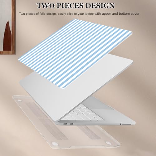 Compatible with MacBook Neo 13 inch Case 2026 Release Model A3404 Cover, Ultra-Thin Pattern Plastic Hard Shell Case Keyboard Cover Screen Protector Dust Plug, Blue Stripes - color: Blue Stripes
