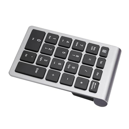 Keenso Number Pad, Wireless Numeric Keypad with Ergonomic Design, 22 Keys Portable Keyboard for Laptop Users, Compatible with and (Iron Gray) - color: Iron Gray