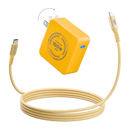 Mac Book Charger, 100W USB C Charger, AKELON Compact and Foldable Fast Charger for MacBook Air, MacBook Pro, Samsung Galaxy, iPad Pro and All Type C Device, 6.6ft USB-C Cable Included