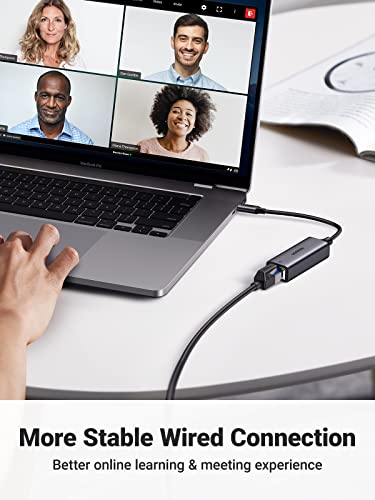 UGREEN USB C to Ethernet Adapter, 1000Mbps, RJ45, Driver-Free, Compatible with Windows, MacOS, iPadOS, ChromeOS, Android, Laptop, Tablet, Smartphone | (Thunderbolt 4/3 Compatible) to RJ45 Network Dongle, Compatible for MacBook Pro/Air, iPhone 17 Pro/Max,