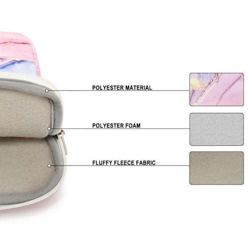 Canvaslife Laptop Sleeve Case Cover with Pocket for MacBook Pro 14 inch and 14 inch-14.4 inch HP, Lenovo, Dell, ASUS, Acer Notebook Computer (New Pink Marble) - color: New Pink Marble, size: 14 inch / 14.0 inch