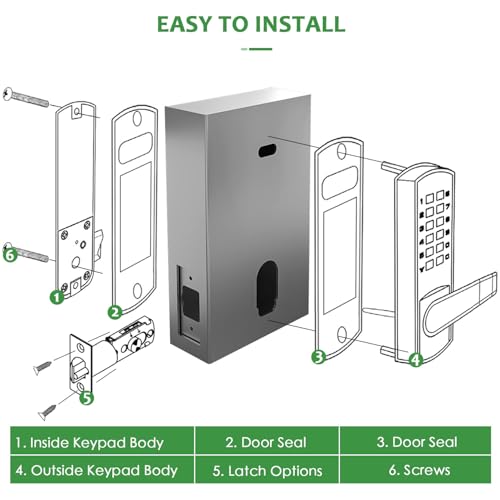 Steel Gate Lock Box (1 3/4" Thickness) - for All BH Railing Mechanical Code Lock, Lock Box for Metal Gates and Fence (NOT for Aluminum GATE), 2 3/8"(60mm) - 2 3/4" (70mm) Backset, BH-SLB4512000 - color: unfinished - Lock Box