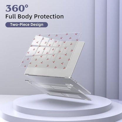 for MacBook Air 13.6 Inch Case M5/M4/M3/M2 2026-2022 Release A3449 A3240 A3113 A2681 Cute Cherry Design Crystal Clear Girly Case Laptop Protective Hard Shell Cover - color: Cherry