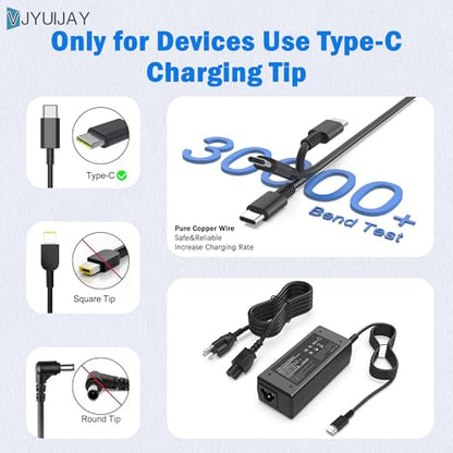 Universal 65W USB C Laptop Charger Compatible with HP chromebook Lenovo Dell Acer Asus Samsung Google Computer Type C Power AC Adapter