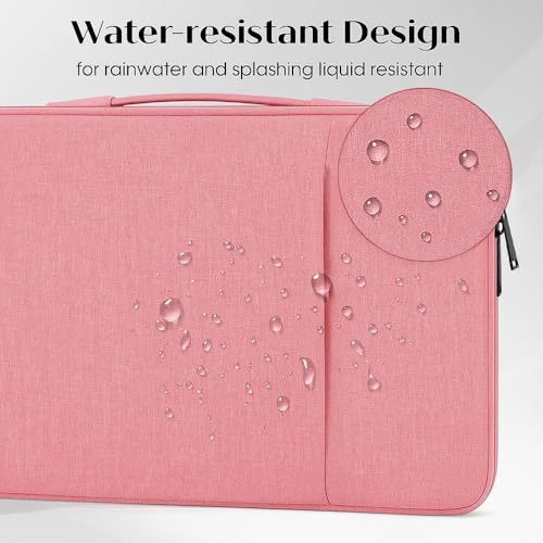 ProElife 13 Inch Laptop Sleeve for MacBook Neo, Retractable Handle, Pink | Precision Fit, Soft Inner Lining Padded, Anti-Scratch, Extra Attached Pocket, Travel Carry Laptop Bag for Home Office - color: Pink