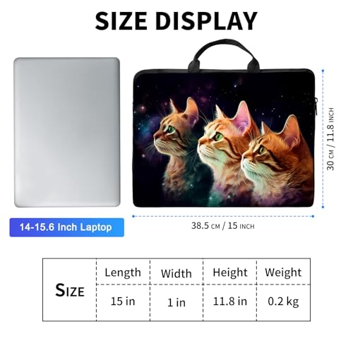 Laptop Bag,14 15 15.6 inch Laptop Case Sleeve,Computer Sleeve with Handle for Women Men,Carrying Case for MacBook,Dell,Lenovo,Notebook Computer,Cute Cat Black - color: Cute Cat Black