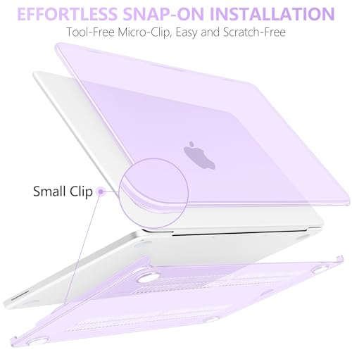 Batianda CrystalAir Case for MacBook Neo 13 Inch 2026, Crystal Violet | 4-in-1 Bundle Ultra Clear Slim Hard Shell, Lightweight Everyday Protection for MacBook Neo 13 Inch 2026 Model A3404 - color: Crystal Violet