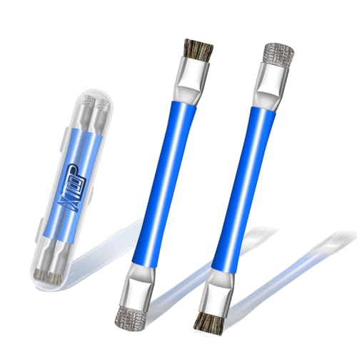 ESD Safe Anti-Static IC Cleaning Brush Tool -2Pcs Double Head Motherboard Hard Brush for IC Glue Removal,PCB Cleaning, Circuit Board Maintenance,Mobile Phone Repair - Blue - color: Blue