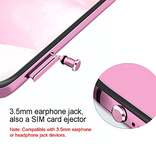 USB C Dust Plugs Charging Port Cover Caps, 2 PCS (Pink) | Cable Protectors Included, Compatible with iPhone 17 16 15 Pro Max - color: Pink