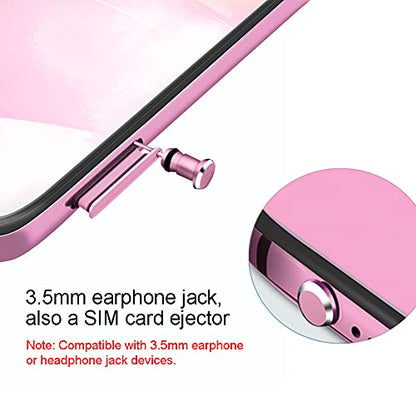 USB C Dust Plugs Charging Port Cover Caps, 2 PCS (Pink) | Cable Protectors Included, Compatible with iPhone 17 16 15 Pro Max - color: Pink