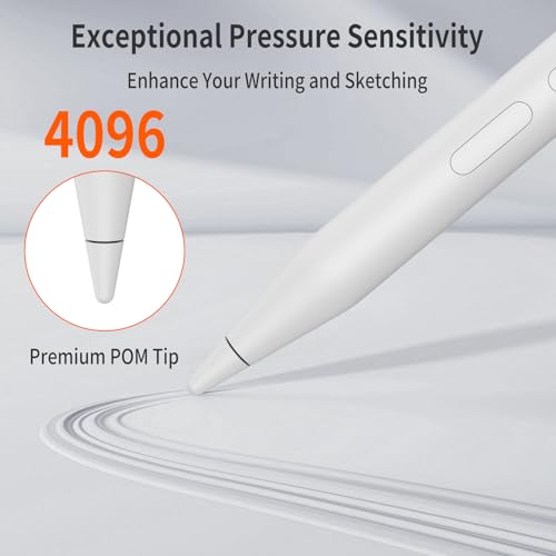 Rechargeable MPP 2.0 Tilt Stylus Pen for ASUS, 4096 Pressure Palm Rejection | Compatible with ASUS Zenbook Vivobook, Transformer, ROG, ExpertBook, HP, Surface Pro, DELL, Ideal for Drawing & Note-Taking - color: 4096-White