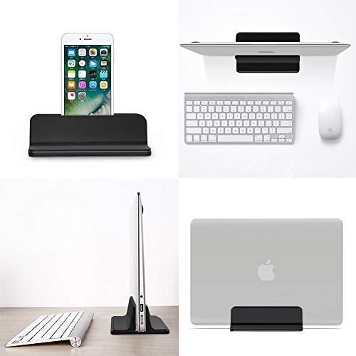 Laptop Stand,Vertical Desktop Holder with Adjustable Dock Size,Laptops Holder Compatible with All Notebooks, MacBook,Surface,Dell,Gaming,iPad (Black)