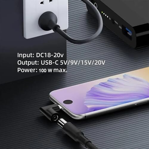DAGIJIRD Laptop Charging Adapter DC 5.5x2.1mm to PD USB C Converter 100W PD Power Charger Connector Tip