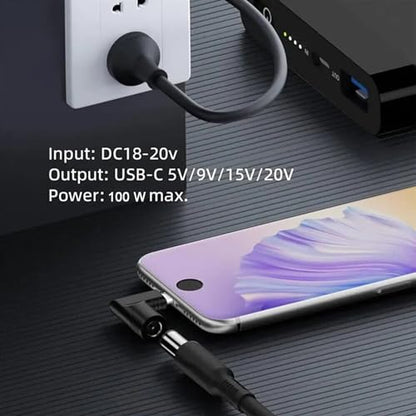 DAGIJIRD Laptop Charging Adapter DC 5.5x2.1mm to PD USB C Converter 100W PD Power Charger Connector Tip