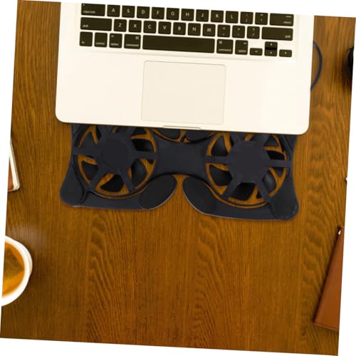 SEWACC Portable Foldable Laptop Cooler Fan with Dual USB Fans, Compact Dark Notebook Cooling Pad for Gaming and Office Use, Lightweight Computer Cooling Stand