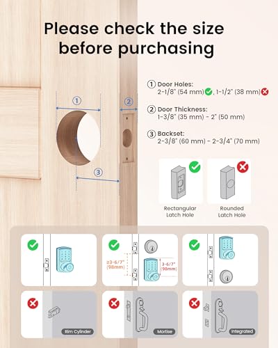Keyless Entry Door Lock Keypad Smart Door Knob Electronic Digital Code Lock | Zinc Alloy Anti-Bump Security One-Slide Passage Mode Switch 20 User Codes One-Time Guest Code 15 Min Easy DIY Install - size: HL-669K Matte Black 1pack